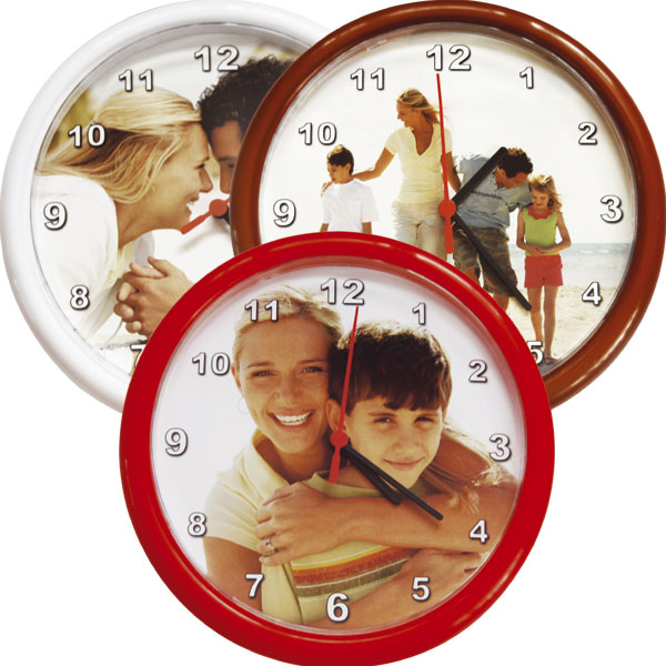 MCprint.eu - Photogift: Photo clocks plastic - red, brown or white