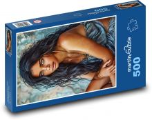 Portrét černovlasé dívky Puzzle 500 dílků - 46 x 30 cm