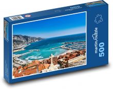 Menton - Francie, přístav Puzzle 500 dílků - 46 x 30 cm