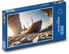 Ztroskotalá loď fantasy Puzzle 500 - 46x30 cm