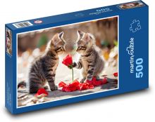 Dárek k Valentýnu - koťata Puzzle 500 dílků - 46 x 30 cm