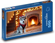 Vánoce - pes Puzzle 500 dílků - 46 x 30 cm