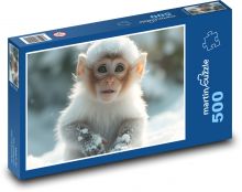 Opice ve sněhu Puzzle 500 dílků - 46 x 30 cm