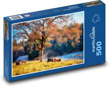 Krávy na pastvě Puzzle 500 dílků - 46 x 30 cm
