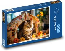 Kočka - dům Puzzle 500 - 46x30 cm