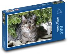 Vánoce - kočka Puzzle 500 dílků - 46 x 30 cm