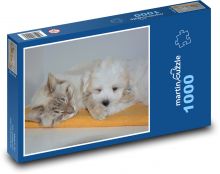 Kot i pies Puzzle 1000 elementów - 60x46 cm