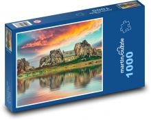Malý domek u jezera Puzzle 1000 - 60x46 cm