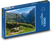 Hory, údolí Puzzle 1000 dílků - 60 x 46 cm