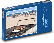 Grilování na pláži Puzzle 1000 dílků - 60 x 46 cm