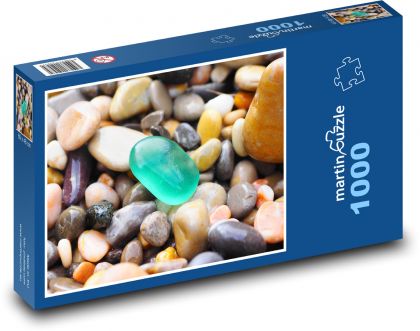 Oblázky - barevné, kameny - Puzzle 1000 dílků, rozměr 60x46 cm