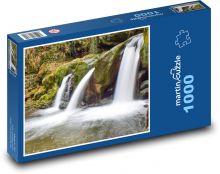 Vodopád - Lucembursko, les Puzzle 1000 dílků - 60 x 46 cm