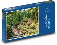 Botanická záhrada - drevené schody, príroda Puzzle 1000 dielikov - 60 x 46 cm 