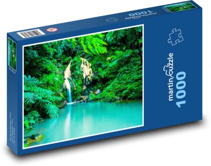 Azory - Portugalsko, vodopád - Puzzle 1000 dílků, rozměr 60x46 cm