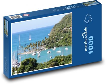 Svätá Lucia - Karibský ostrov, more - Puzzle 1000 dielikov, rozmer 60x46 cm