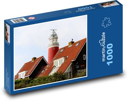Maják - domy, Holandsko - Puzzle 1000 dílků, rozměr 60x46 cm