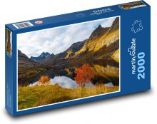Horské jezero na podzim Puzzle 2000 - 90x60 cm