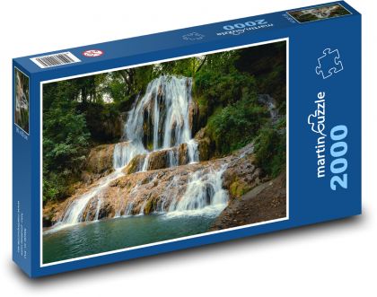 Vodopád, příroda - Puzzle 2000 dílků, rozměr 90x60 cm