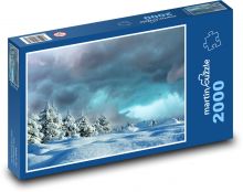 Zimní krajina - stromy pod sněhem, sníh Puzzle 2000 dílků - 90 x 60 cm