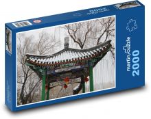 Asijská architektura - pavinon, zima Puzzle 2000 dílků - 90 x 60 cm