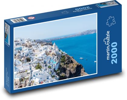 Santorini - Řecko, hory - Puzzle 2000 dílků, rozměr 90x60 cm