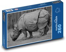Nosorožec - zvíře, savec Puzzle 260 dílků - 41 x 28,7 cm
