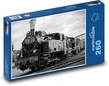 Parní lokomotiva - vlak, železnice Puzzle 260 dílků - 41 x 28,7 cm