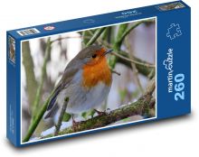 Červenka - pták, zima Puzzle 260 dílků - 41 x 28,7 cm