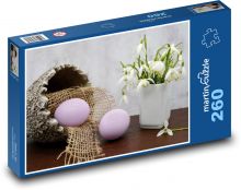 Velikonoční vejce - dekorace, sněženka Puzzle 260 dílků - 41 x 28,7 cm