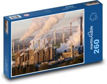 Továrna, komíny, průmysl Puzzle 260 - 41x28,7 cm