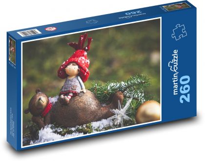 Vianočná výzdoba - medveď, vianoce - Puzzle 260 dielikov, rozmer 41x28,7 cm