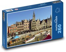 Gent - Belgie, kanál Puzzle 260 dílků - 41 x 28,7 cm