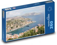 Grécko - ostrov, prístav Puzzle 260 dielikov - 41 x 28,7 cm 
