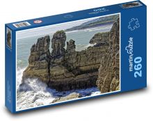 Nový Zéland - ostov, skalní formace Puzzle 260 dílků - 41 x 28,7 cm