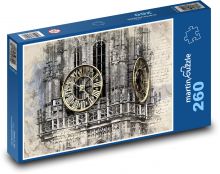 Hodinová věž - kostel, katedrála Puzzle 260 dílků - 41 x 28,7 cm