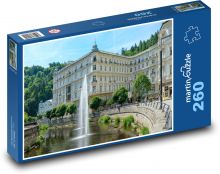 Karlovy Vary - vodní fontána Puzzle 260 - 41x28,7 cm