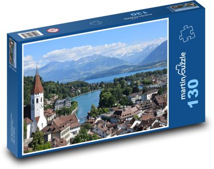 Švajčiarsko - Thun, Alpy - Puzzle 130 dielikov, rozmer 28,7x20 cm 