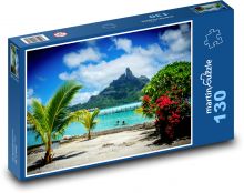 Pláž - palmy Puzzle 130 dílků - 28,7 x 20 cm