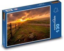 Horský hřeben při západu slunce Puzzle 130 - 28,7x20 cm