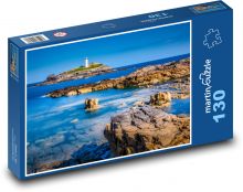 Skalnaté pobřeží s majákem Puzzle 130 dílků - 28,7 x 20 cm