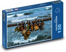 Visací zámky na plotě Puzzle 130 dílků - 28,7 x 20 cm