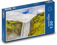 Island - vodopád Puzzle 130 dielikov - 28,7 x 20 cm 