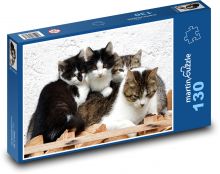 Mačka a mačiatka Puzzle 130 dielikov - 28,7 x 20 cm 