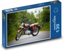 Motocykl - červený, Royal Enfield Puzzle 130 dílků - 28,7 x 20 cm