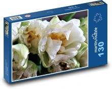 Tulipány - bílé, jaro Puzzle 130 - 28,7x20 cm