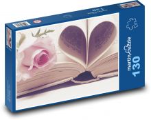 Valentýn - růže, srdce Puzzle 130 dílků - 28,7 x 20 cm