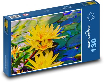 Lekno - žltý kvet, rybník - Puzzle 130 dielikov, rozmer 28,7x20 cm 