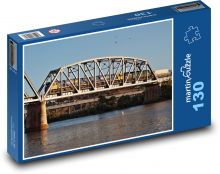 Vlak - rieka, most Puzzle 130 dielikov - 28,7 x 20 cm 