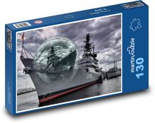 Seagoing ship - sea, bubble Puzzle 130 pieces - 28.7 x 20 cm 