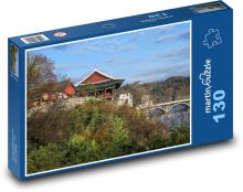Korea - perla, dům, park Puzzle 130 dílků - 28,7 x 20 cm